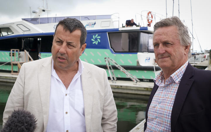 Wellington Electric Boat Building Co managing director Fraser Foote (left) and East By West managing director Jeremy Ward.