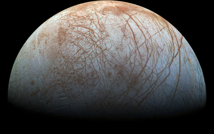 Jupiter's moon Europa may have an ocean under its ice.