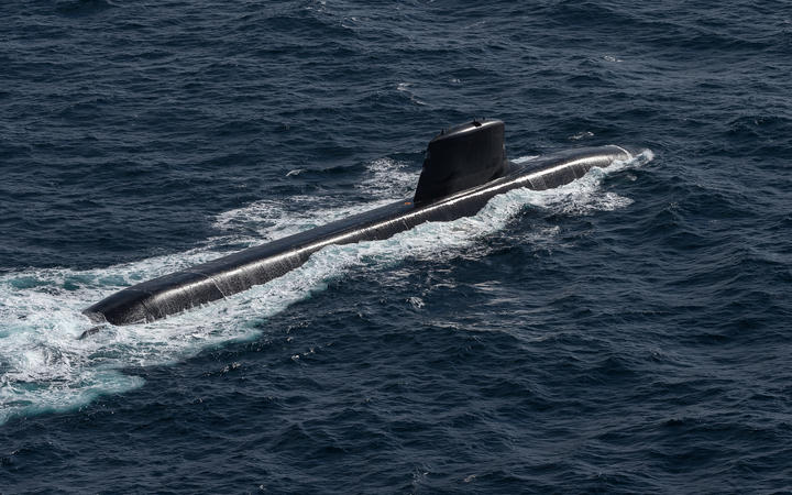 French navy nuclear attack submarine Suffren, a Barracuda class, pictured during tests in the Atlantic Sea on 5 July, 2020. 