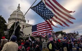 WASHINGTON, DC - JANUARY 6: Pro-Trump protesters gather in front of the U.S. Capitol Building on January 6, 2021 in Washington, DC. 