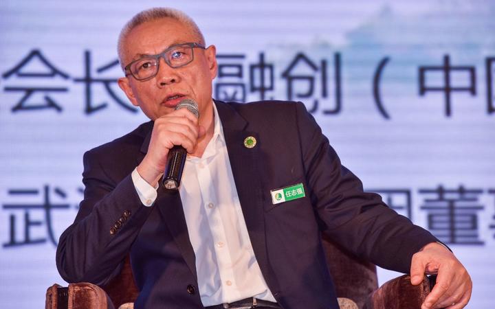 Ren Zhiqiang, former Chairman of Huayuan Property Co., Ltd., attends the founding ceremony in Chengdu city, southwest China's Sichuan province, 25 April 2018.