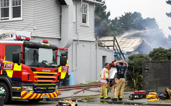 Fire on Bowhill Road, New Brighton, Christchurch