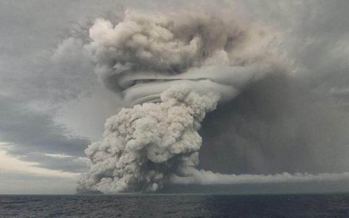 Powerful undersea volcano eruption in Tonga on Friday Jan 14, 2022. The latest eruption of the Hunga Tonga-Hunga Ha'apai volcano came just a few hours after Friday's tsunami warning was lifted. 