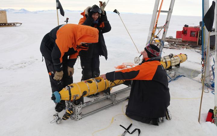 The High Precision Supercooling Measurement Instrument used the Icefin - a small, remotely-operated, submersible robot - to access supercooled ocean water beneath the ice in Antarctica.

