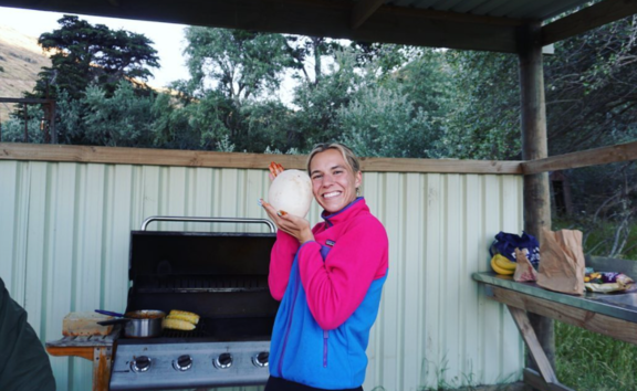 Olivia Sisson and her prized foraged puffball