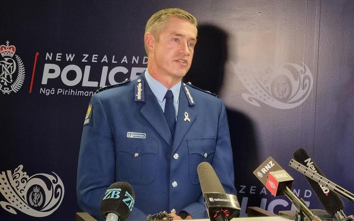 Police Commissioner Andrew Coster at a media briefing about the protest at Parliament on 15 February 2022.