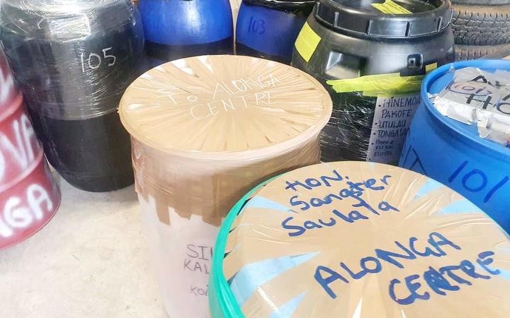 Goods are packed for Tonga in Palmerston North.