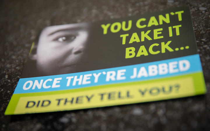 An anti-vaccine leaflet delivered to households in Wellington by Voices for Freedom