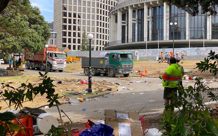 Wellington City Council has repairs and a clean-up underway of Parliament grounds after the 23-day occupation by protesters ended. 