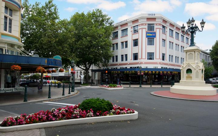 WhANGANUI - FEB 22:The Watt Fountain in Victoria Avenue on February 22 2013 in Wanganui New Zealand.Wanganui was shortlisted as one of 21 Intelligent Communities worldwide for 2013.