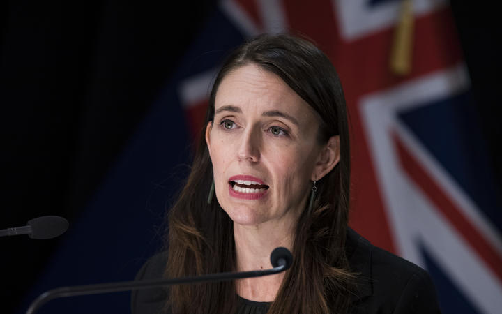 Prime Minister Jacinda Ardern at the Post Cabinet press conference in the Beehive theatrette. 