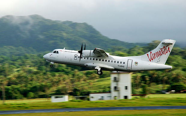 An Air Vanuatu plane taking off