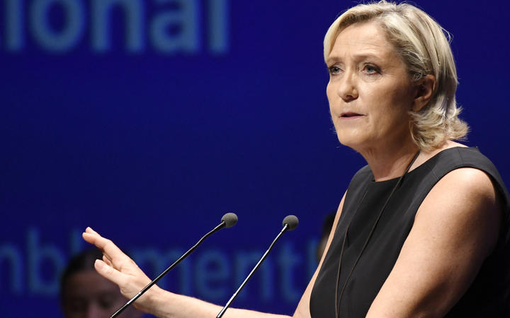 Leader of France's Rassemblement National party Marine Le Pen in 2018