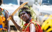 Kastom performer, IDRW 2016 Emua Village 14 October 2015