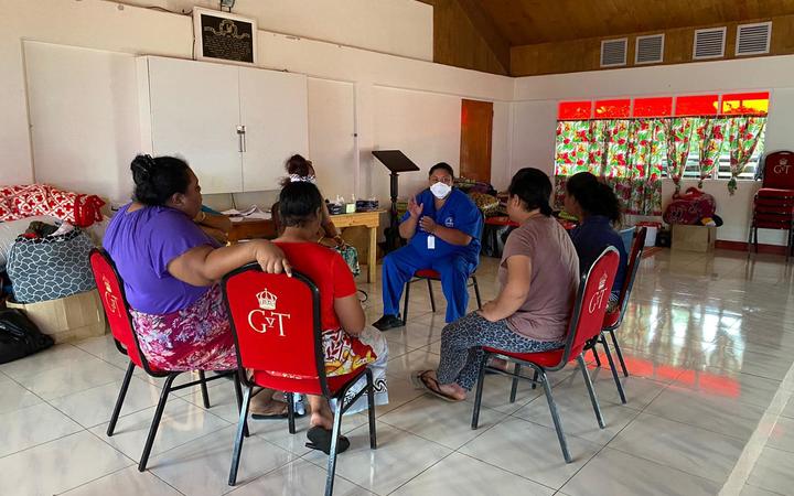 PACMAT nurse Seini Faleata in a therapy talk with women from Atata,