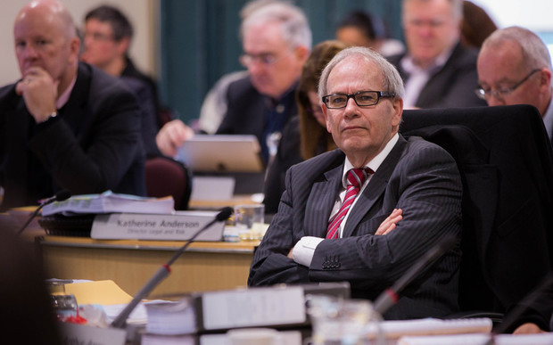 Len Brown at a Council meeting about the Unitary Plan. 10 August 2016. 