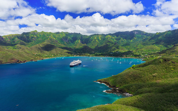 Nuku Hiva, Marquesas Islands. Bay of Nuku Hiva.