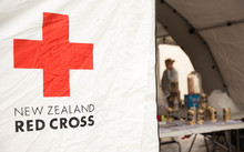 Red Cross tent set up in Havelock North