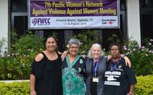 The network holds a meeting every four years to work on ending violence against women in the Pacific region. Shamima Ali is second from the left. 