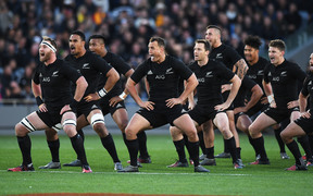 The All Blacks ahead of the final test for the Bledisloe Cup in Eden Park on 22 October 2016.