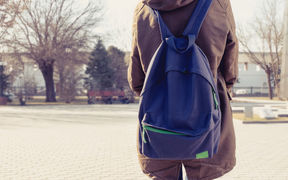 Teenager heading to school