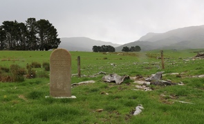 A gravestone at the Drybread Cemetery in Central Otago