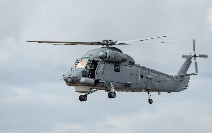 One of the NZ Defence Force helicopters heading to Kaikoura to help with the rescue, after the town was cut off after the 7.5 magnitude Hanmer Springs earthquake.