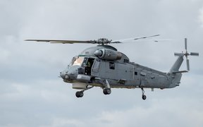 One of the NZ Defence Force helicopters heading to Kaikoura to help with the rescue, after the town was cut off after the 7.5 magnitude Hanmer Springs earthquake.