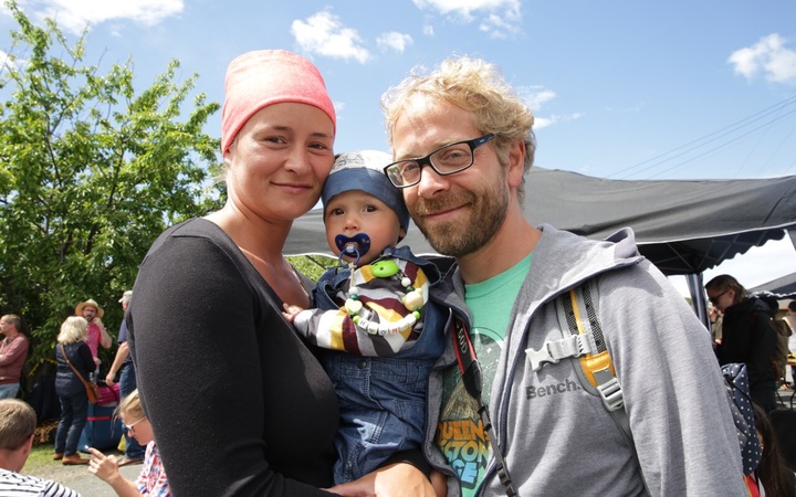 Sarah, baby Kenoah and Tom Herrmann, from Germany, are not leaving Kaikoura yet.