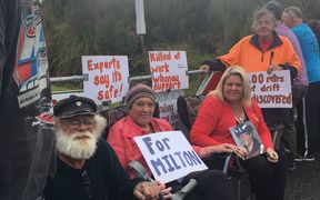Protesters, including Anna Osborne and Sonya Rockhouse, are sitting in at the mine.