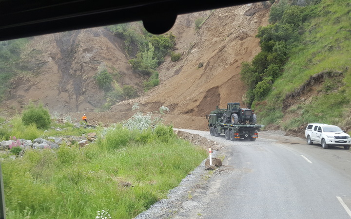 A photo from today's army convoy from Culverden, taken by RNZ reporter Maja Burry 