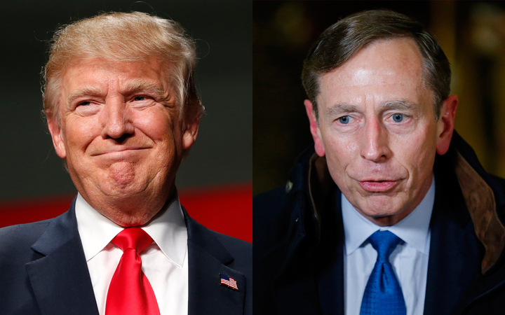 Donald Trump, left, and David Petraeus.