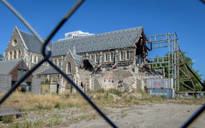February 14, 2016 - ChristChurch Cathedral which was damaged in the earthquakes of 2011 is seen behind a fence.