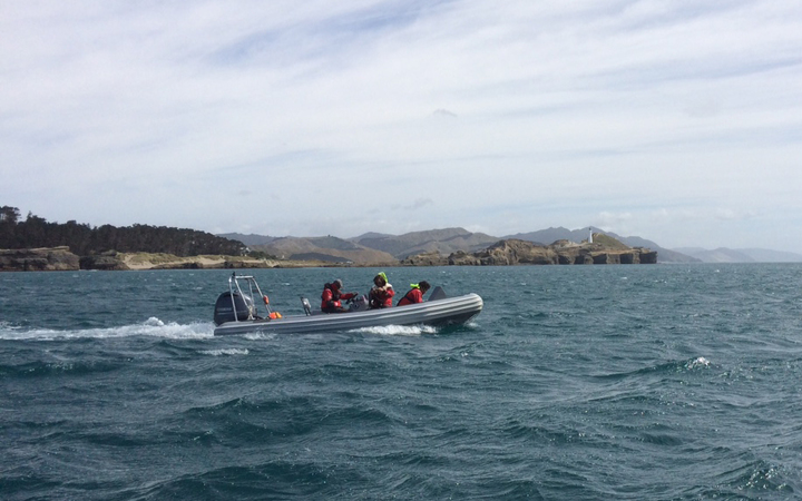 One of the protest boats sets out to find seismic blasting ship Amazon Warrior.