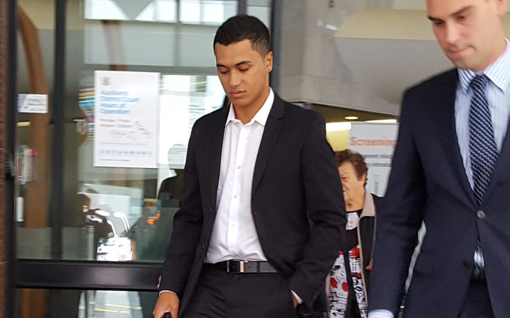 James Rolleston outside court after pleading guilty to dangerous driving.