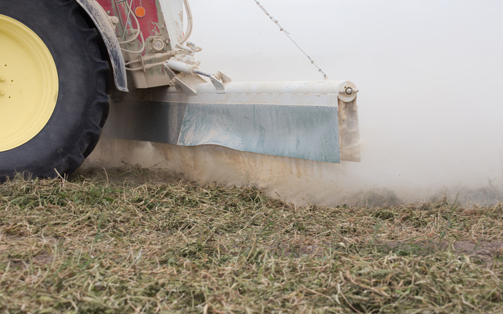 Liming action on the field in spring season