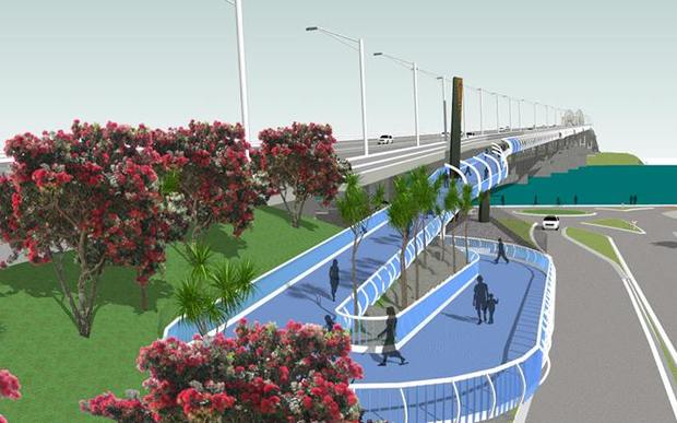 A graphic showing the entrance to the proposed walkway.