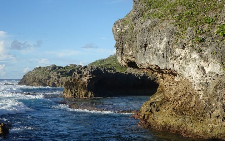 The rocky foreshore of Niue