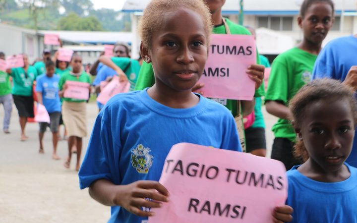 Solomon Islanders during the farewell RAMSI parade.