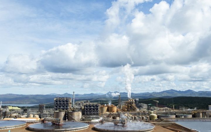 A photo taken on May 27, 2015 shows Brazilian Vale's nickel processing plant of Goro in southern New Caledonia. 