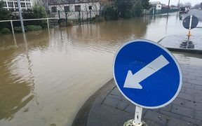 Flooding in Leeston in Selwyn District, Canterbury, on Monday 14 August 2017 