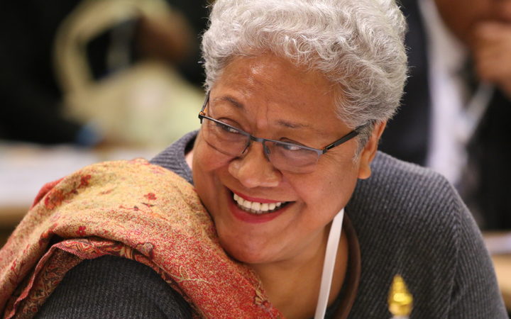 The Deputy Prime Minister of Samoa Fiame Naomi Mata'afa at a workshop in New Zealand for Pacific Parliaments.