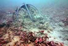 The effect of an anchor being dragged across seabed.