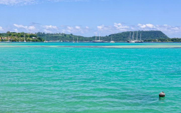 Yachts and tall ships on anchor in Vila bay - Port Vila, Efate island, Vanuatu.