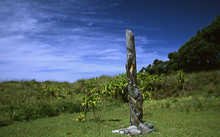 The pou whenua on Raoul Islands