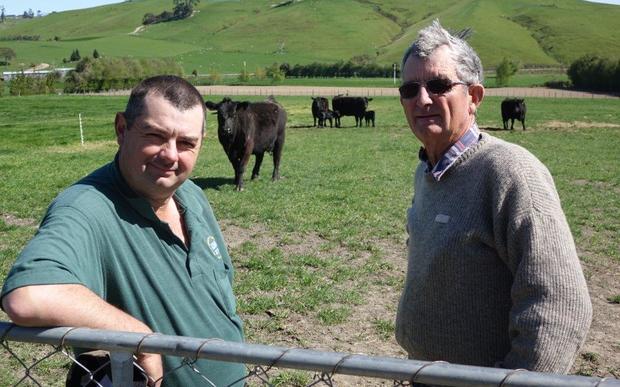 Nigel (left) and Colin Gibbs on their Wakefield sheep and cattle farm.