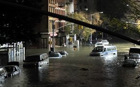 Flooding in Manhattan, New York after Hurricane Sandy. 