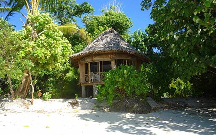 A beach fale in Samoa.