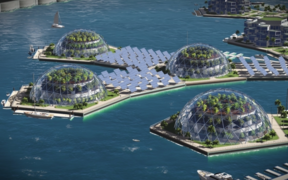 An artists impression of  sustainable domes