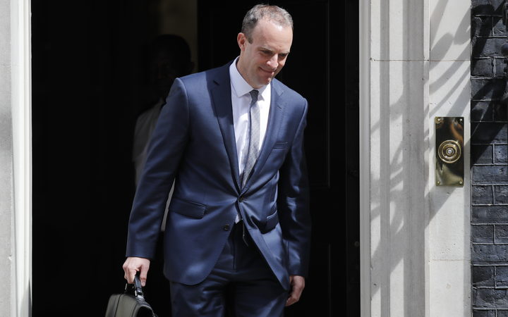 Britain's new Brexit Minister Dominic Raab leaves 10 Downing Street on July 9, 2018.